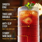 12 Oz Hobnail Drinking Glasses Set of 8 - Clear Multipurpose Glassware Sets, Decorative & Stylish Glasses Drinking Set for Bar, Kitchen, Cocktail Glassware, Garden - Home, Dining, & Kitchen