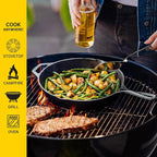 Lodge Seasoned Cast Iron Skillet Set - PFAS-Free, Non-Toxic Cookware - Use with an Oven, Stove, Grill, or Campfire - Naturally Non-Stick & Oven Safe - 8, 10.25 & 12 Inches
