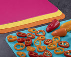 Dexas Heavy Duty Cutting Board Grippmat, Flexible Cutting Boards for Kitchen, Set of 4, Non Slip Plastic Board Cutting Mat 11.5 by 14 inches, Bright Blue, Yellow, Orange and Pink Set Kitchen Gadgets