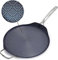 Blue Diamond Hybrid Nonstick Stainless Steel 12" Griddle Pan, XL Skillet, PFAS-Free Ceramic Diamond Bond Searing, Pancakes & Omelets, Dishwasher Safe, Stay-Cool Handle, Induction Ready, All Cooktops