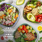 Bentgo Prep - 1-Compartment Bowls with Custom Fit Lids - Reusable, Microwaveable, Durable, PFAS & BPA-Free, Freezer and Dishwasher Safe Meal Prep Food Storage - 10 Bowls & 10 Lids (Periwinkle)