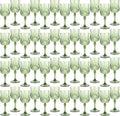 Plastic Wine Glasses, Plastic Goblets Vintage Style Cordial Unbreakable Drinking Glasses, Reusable Drinkware for Wedding Reception, Grand Event Party Supplies (48, New Green)