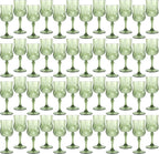 Plastic Wine Glasses, Plastic Goblets Vintage Style Cordial Unbreakable Drinking Glasses, Reusable Drinkware for Wedding Reception, Grand Event Party Supplies (48, New Green)