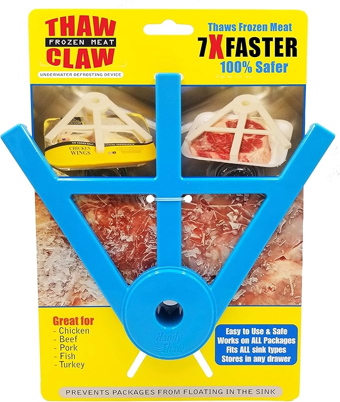Thaw Claw Meat Defroster, a Kitchen Essential Tool for Quick and Easy Defrosting of Chicken, Beef, Pork and Fish, Kitchen Gadgets Accessories, Easy Storage, Fits All Sinks, Thaws in Minutes