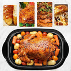 20Qt Roaster Oven Buffet with Self-Basting Lid, 1450W Stainless Steel Electric Turkey Roaster Oven with Cool-Touch Handles, Removable Pan and Rack, Black