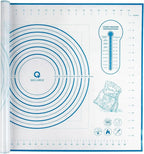 Silicone Baking Mat with Measurements, Pastry/Fondant/Dough Rolling Counter/Oven Liner Mat, 20''(W)28''(L) Blue