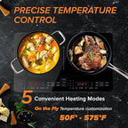 Nuwave Double Pro Cooktop Induction Countertop Burner, Portable, 900/1500/1800W with Dynamic Watt Technology, 50°F to 575°F, 8” Heating Coil, Shatter-Proof Ceramic Glass, Seamless IMD Touch Panel