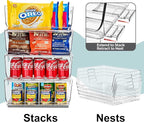 Sorbus Stackable Storage Bins Open Front, Clear Stackable Storage Bins, Pantry Bins for Storage and Organization, Acrylic Stackable Bins for Kitchen, Clear Pantry Organizer Bins (Large 6 Pack)