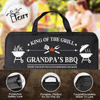 Grandpa Gifts from Grandkids, Grandpa Chritmas Grilling Accessories Gift, Heavy Duty Stainless Steel Grill Set BBQ Grill Tools for Outdoor Grill with Aluminum Case, Grill Utensils Set on Birthday(Bag)