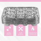 PLASTICPRO Aluminum Foil Mini Muffin Pans Reusable and Disposable, Holds 12 Mini Cupcakes/Muffin foil Pan Pack of 10