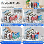 Drink Organizer for Fridge, Upgraded Drink dispenser for fridge, Automatic Pusher Glide,12oz 16oz - Can Dispenser for Fridge - Holds up to 20 Cans - 5 Rows White