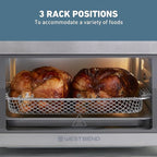 West Bend XL Air Fryer Oven 26-Quart with Digital Controls Easy-View Door and 24 Cooking Presets, Includes Nine Accessories, 1700-Watts, Metallic
