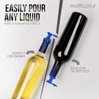 Esatto Pour and Seal, Pourer with Lid – Easy Pouring for Drinks like Spirits and Liquors, Lid for Healthy Practices Keeping Debris and Fruit Flies Away, Professional Bar Tool, Pack of 12 Pieces (Blue)