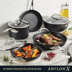 Anolon X Cookware/Pots and Pans Set, 8 Piece, Dark Gray