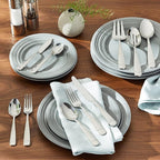 Lenox Eastwood 65-Piece Flatware Set, 12.45 LB, Metallic