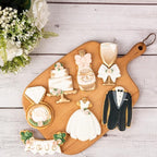 Flycalf Wedding Cookie Cutter with Plunger Stamps Handle Champagne Glass Bridal Shower Holiday PLA Cake Baking Cutter Molds Gifts for Kids Decorative 3.5" Kitchen Cake Supplies