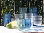 Beaded 14 oz Durable Acrylic Wine Glasses, Shatter-Resistant and Dishwasher-Safe Indoor/Outdoor Drinkware, Glass for Wine, Sangria, and Spritzers - Cobalt Blue - Set of 6