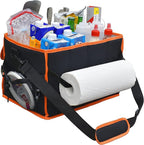 Large Grill Caddy with Paper Towel Holder - BBQ Caddy Organizer for Utensil, Condiment - Easy Carry Picnic Caddy - Griddle Caddy for Camping, Travel, RV - 600D Waterproof Oxford Fabric