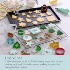 Chicago Metallic 12 Piece Holiday Baking Set, For Making Cookies, Cutting Sandwiches, Fruit, or Fudge, Creating Crafts and More