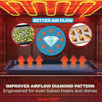 Baker's Secret Non Stick Baking Sheets, Set of 3 Cookie Sheets for Oven, Diamond Texture Premium Air Flow, Extra Thick 0.6mm, PFOA PFOS PTFE and PFAS Free Bakeware, 3 Sizes