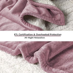 Electric Heated Blanket King Size - 90"x100", Soft Flannel Heating Blanket, 10 Heating Levels, 1-12 H Auto Shut Off, Breathable Warm and Washable for Bed, Purple