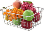 Wire Kitchen Storage Basket 5 Packs,Perfect Pantry Organization Accessories Baskets,Laundry Basket,Countertop Organization,Suitable for Kitchen,bathroom,bedroom,Tabletop,Stackable,Chrome