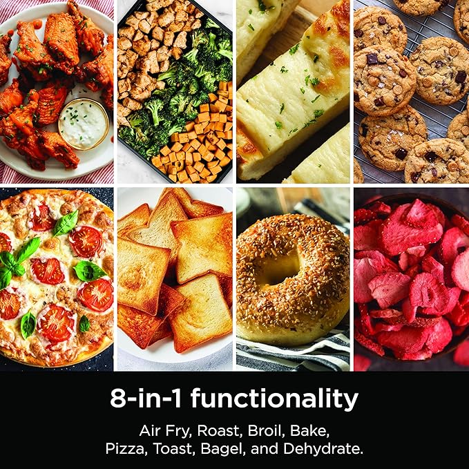 Ninja Flip Toaster Oven&Air Fryer, 8-in-1 Functionality, Flip Up&Away Capability for Storage Space, LargeCapacity, Air Fry Basket, SheetPan, Wire Rack&Removable Crumb Tray, Stainless,1800 watts, SP151