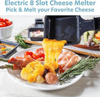 Electric Cheese Raclette Table Grill w Nonstick Grilling Plate & Cooking Stone- Indoor Smokeless Korean BBQ 8 Person Tabletop Cooker Hotplate- Melt or Grill Meat, Veggies for Home Dinner Party or Apps