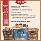 Kodiak Cakes Minute Muffin Cup Variety Pack - 100% Whole Grains, Double Dark Chocolate, Blueberry & Cinnamon Roll (Pack of 12)
