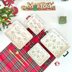 Domini Casserole Dishes for Oven, Ceramic Baking Dishes for Oven Set of 2, Lasagna Pan Deep, Baking Pan Set Square Casserole Dish Set with Handles for Baking, Pattern Green(11.4+8.5inch) Christmas