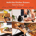 Loftern Pizza Scissors - Stainless Steel Non-Stick Kitchen Scissors Two-Piece Design Separates for Easy Cleaning - Pizza Cutter & Food Slicer with Comfort Sure-Grip and Non-Scratching Serving Base