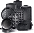 Country Kitchen Nonstick Stackable Bakeware Set - Durable, Easy Release Baking Set, Black, 10 Pcs