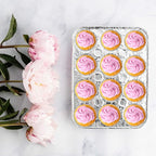 PLASTICPRO Aluminum Foil Muffin Pans Reusable and Disposable, Holds 12 Mini Cupcakes/Muffin foil Pan Pack of 20