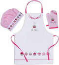 AMOUR INFINI Apron and Hat Set, 3 Pcs- Adjustable Kitchen Apron Oven Mitts Set