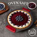 Tiawudi 9" Round Cake Pan Set of 2, 0.8mm Thick Heavy Duty Bakeware for Tiered & Layered Cakes, Nonstick Baking Pan with Diamond Texture for Even Heating, Cake Mold with Silicone Grip Handles