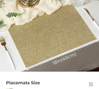 Leetaltree Gold Placemats Set of 8 - Heat Resistant Non-Slip Place mats for Dining Table, Washable Durable PVC Vinyl Woven Table Mats(Luxury Gold, 8)