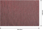 Leetaltree Burgundy Placemats Set of 8 - Heat Resistant Non-Slip Place mats for Dining Table, Washable Durable PVC Vinyl Woven Table Mats（Burgundy, 8）