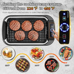 Indoor Smokeless Grill, Techwood 1500W Electric Indoor Grill with Tempered Glass Lid, Portable Non-stick BBQ Korean, Turbo Smoke Extractor Technology, Drip Tray& Double Removable Plate, Black