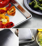New Star Foodservice Commercial-Grade 18-Gauge Aluminum Sheet Pan/Bun Pan (9 x13 x1 inch (Quarter Size))