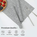 Leetaltree Linen Grey Placemats Set of 6 - Heat Resistant Non-Slip Place mats for Dining Table, Washable Durable PVC Vinyl Woven Table Mats（Linen Grey, 6）