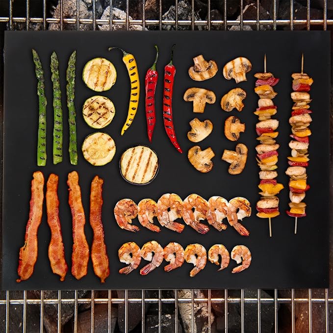 Home-Complete 18-piece BBQ Grill Set, 16-pc Stainless Steel Barbecue Tools Kit with Aluminum Case and 2-pack BBQ Grill Mats