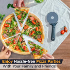 Deiss Lux Heavy Duty Pizza Cutter With Wheel Slicer- Stainless Steel Sharp Smooth Pizza Cutter Wheel With Easy Grip Non-Slip Handle, Dishwasher Safe (BLACK)