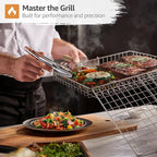 Sorbus Grill Basket - Stainless Steel Large Folding Barbecue Grilling Basket with Handle, Portable BBQ Accessories for Fish, Shrimp, Vegetables, Grilling Accessories, Gifts for Outdoor Cooking Camping (2 Pack)