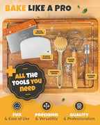 CRUSTLOVE Cast Iron Bread-Pan with Lid - incl. Sourdough Bread Baking Supplies - like Banneton Bread-Proofing Basket - 7.2QT Bread-Oven Dutch, Oven for Bread-Baking Cast Iron Pan Scoring Tool Lame Kit