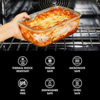 OXO Glass Food Storage Container, Rectangle, 1.6 Cup | Smart Seal | Leakproof | Pack of 2