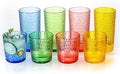 15oz and 22oz Colorful Acrylic Glasses Drinkware (Set of 8), Honeycomb Stackable Shatter-Proof Plastic Tumblers, Reusable Plastic Drinking Glasses, BPA-Free, Dishwasher-Safe