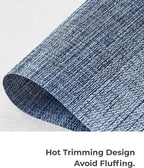 Leetaltree Gradient Blue Woven Placemats Set of 12 - Heat Resistant Non-Slip Place mats for Dining Table, Washable Durable PVC Vinyl Woven Table Mats(Gradient Blue, 12)