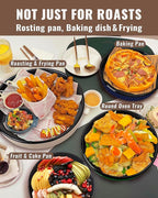 Enamel Round Roasting Pans Set Baking Dish 4-Pack 9/10/12/14 Inch NonStick High Temperature Resistance Cookware for Cake Bread Pizza, Oven Dishwasher Safe Wife Mother Day Gift Bakeware