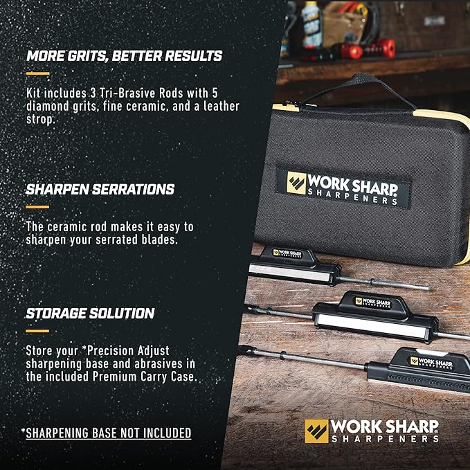 Upgrade Kit for Precision Adjust Knife Sharpener, Set of 7 Abrasives and Carry Case