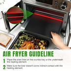 Toaster Oven Liners Reusable for Ninja Air Fryer Bottom Heat Resistant Mat 3 Pack, Compatible with Cuisinart Air Fryer Toaster Oven 12"x12" Airfryer Liner, Heavy Duty Nonstick Square Mats